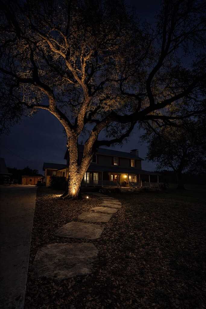 LongHorn Landscape outdoor lighting project - Texas Hill Country
